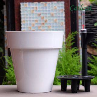 Chậu cây tự dưỡng sơn tròn trắng 185x185x185cm