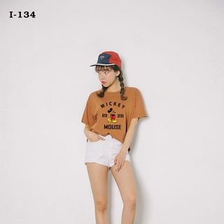 I-134 áo thun tay lỡ form rộng mickey 19 28 mouse