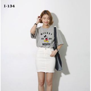 I-134 áo thun tay lỡ form rộng mickey 19 28 mouse