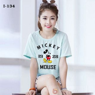 I-134 áo thun tay lỡ form rộng mickey 19 28 mouse