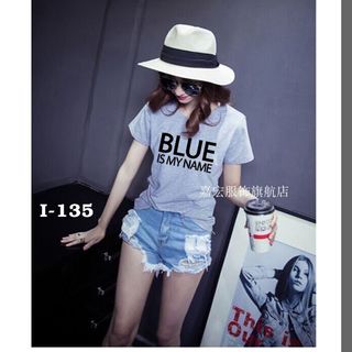I-135 áo thun tay ngắn blue is my name