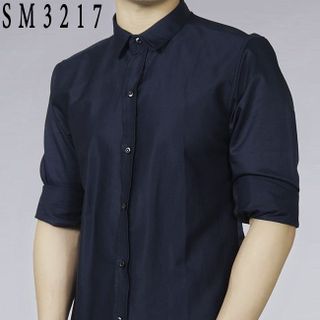 Sm3219 áo sơ mi nam tay dài trơn màu tím