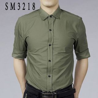 Sm3219 áo sơ mi nam tay dài trơn màu tím