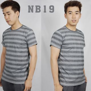 Nb19 áo thun nam tay ngắn sọc