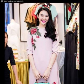 a5090áo dài ép hoa thêu - sỉ 5cai bất kỳ giá 172k- chất cotton lạnh giá sỉ