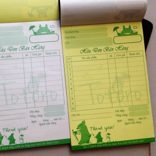 Bán sẵn hóa đơn totoro bụng bự 2 liên