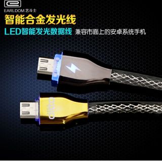 Dây sạc microusb - có đèn led báo hiệu khi sạc và sạc đầy sẽ chuyển đèn sang màu xanh - earldom et-i3 giá sỉ