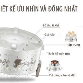 Hộp cơm cắm điện inox 3 ngăn Bear DFH-S2358