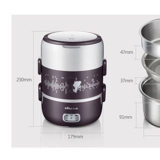 Hộp cơm cắm điện inox 3 ngăn Bear DFH-S2358