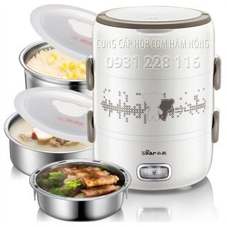 Hộp cơm cắm điện inox 3 ngăn Bear DFH-S2358