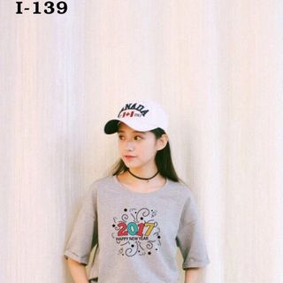 I-139 áo thun tay lỡ form rộng họa tiết năm mới 2017