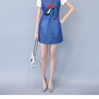 Đầm jean đôi hài thủy tinh cinderella