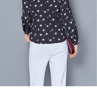 Áo sơ mi ngôi sao cổ trụ thời trang black