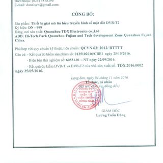 Đầu thu dvb t2 dunals model dn-999