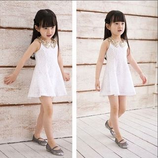 Váy cổ sen kim sa size 2 đến 8 tuổi