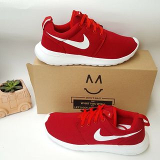 Giày thể thao nk đỏ đô móc trắng nữ