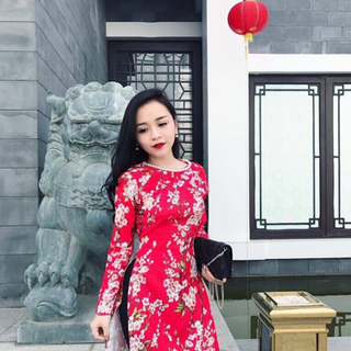 Sỉ áo dài cách tân hoa đào