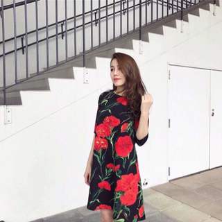 set mẹ và bé họa tiết hoa cẩm chướng