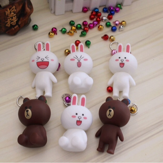 Móc khoá gấu brown- thỏ cony đèn led giá sỉ