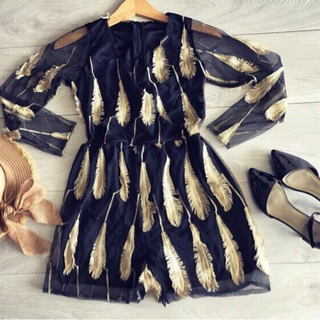 Sỉ bay short phối ren lông vũ