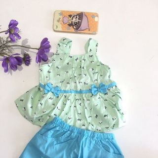 Bộ bé gái 2 nơ kiểu lưng
