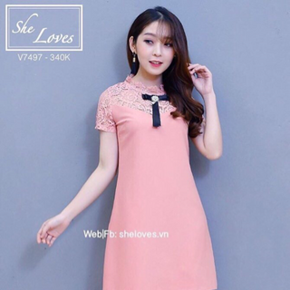 Sỉ đầm suông đính nơ