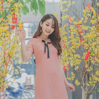 Sỉ đầm suông đính nơ