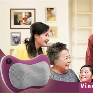 Gối massage hồng ngoại 8 viên bi matxa toàn thân