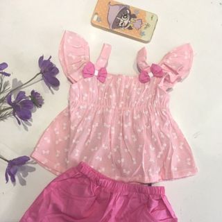 Bộ bé gái tay rớt 2 nơ