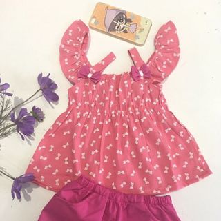 Bộ bé gái tay rớt 2 nơ