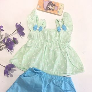 Bộ bé gái tay rớt 2 nơ