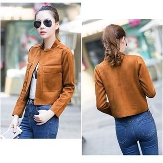Áo khoác lửng da lộn nữ