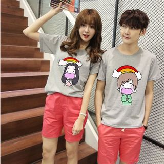 Áo thun ép nhiệt hình bé trai bé gái