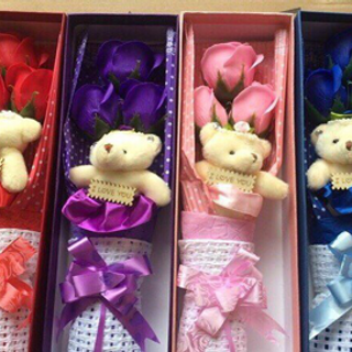 Hộp 3 bông sáp gấu