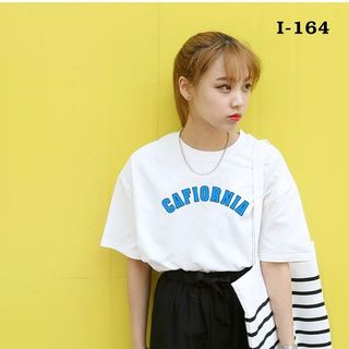 I-164 áo thun tay lỡ form rộng cafiornia