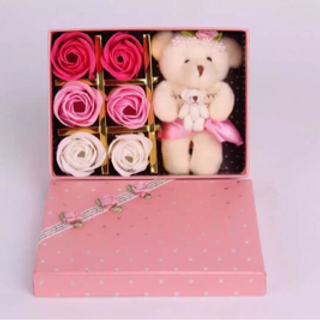 Hộp 6 bông kèm gấu