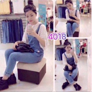 Quần yếm jean nữ dài