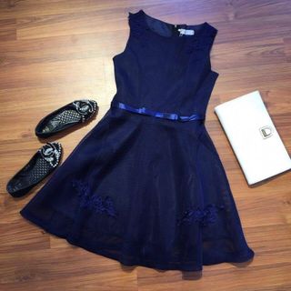 đầm xòe phối ren 24028