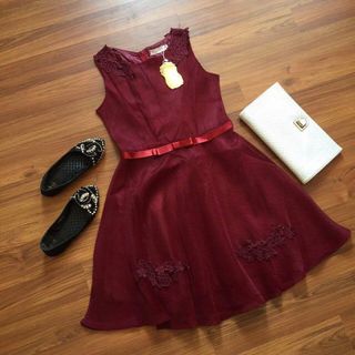 đầm xòe phối ren 24028