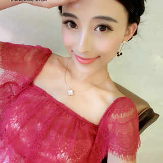 Bông tai thời trang hoa trái tim đen vt27a