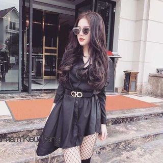 Đầm sơmi chéo lai
