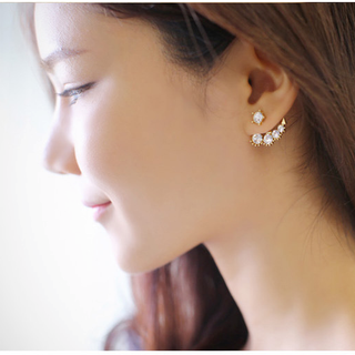 Bông tai thời trang ngọc trai đính đá rubi bt28a