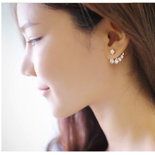 Bông tai thời trang ngọc trai đính đá rubi bt28a
