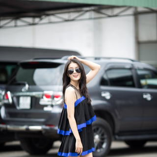 Đầm xoè phối lai