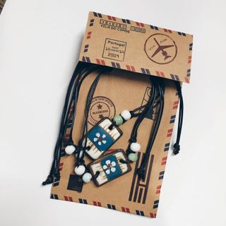 Vòng tay cặp mặt gốm
