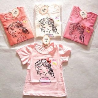 Áo cộc tay bé gái in hình