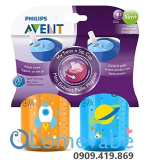 Bình tập uống có ống hút 330ml philips avent scf762/21