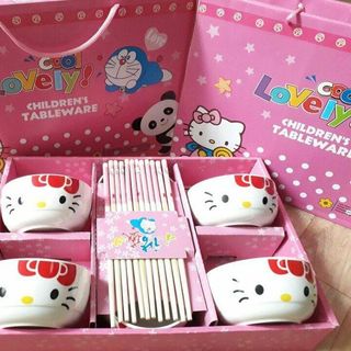 Bộ chén đũa doraemon hello kitty