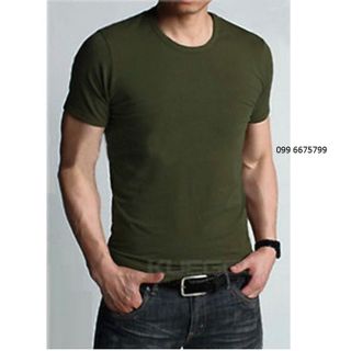 Áo thun không cổ - xanh biển - cổ tim