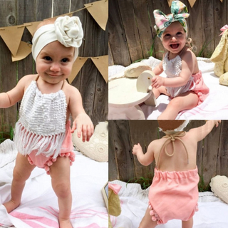 Set bikini tắm biển bé gái